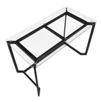 Masters Office Desk - Black Steel, Clear Glass