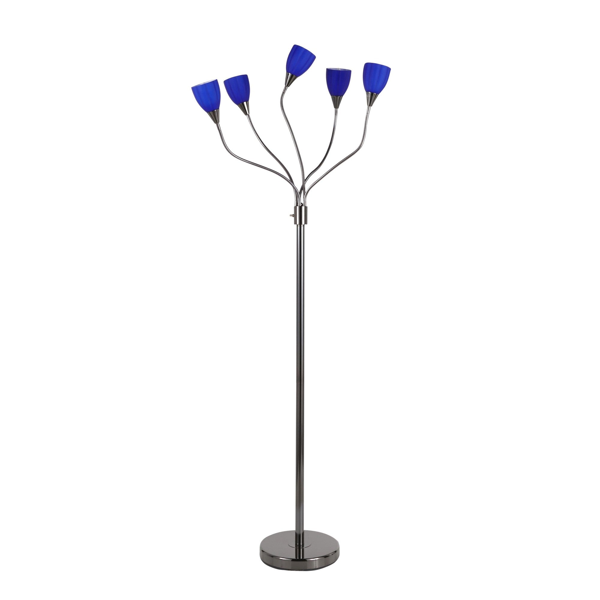 Medusa Floor Lamp - Black Chrome, Blue Glass