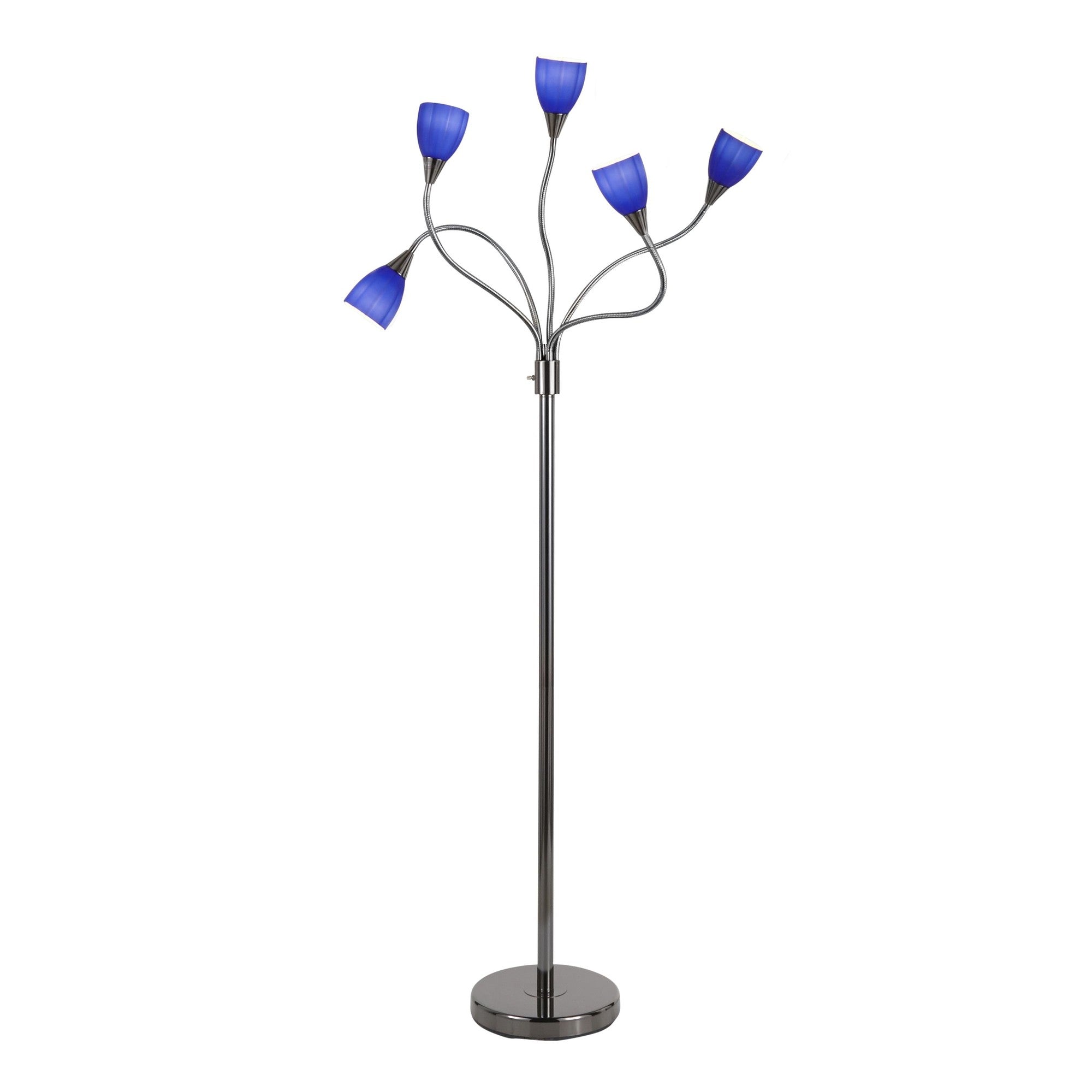 Medusa Floor Lamp - Black Chrome, Blue Glass