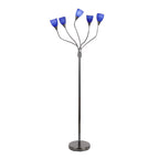 Medusa Floor Lamp - Black Chrome, Blue Glass