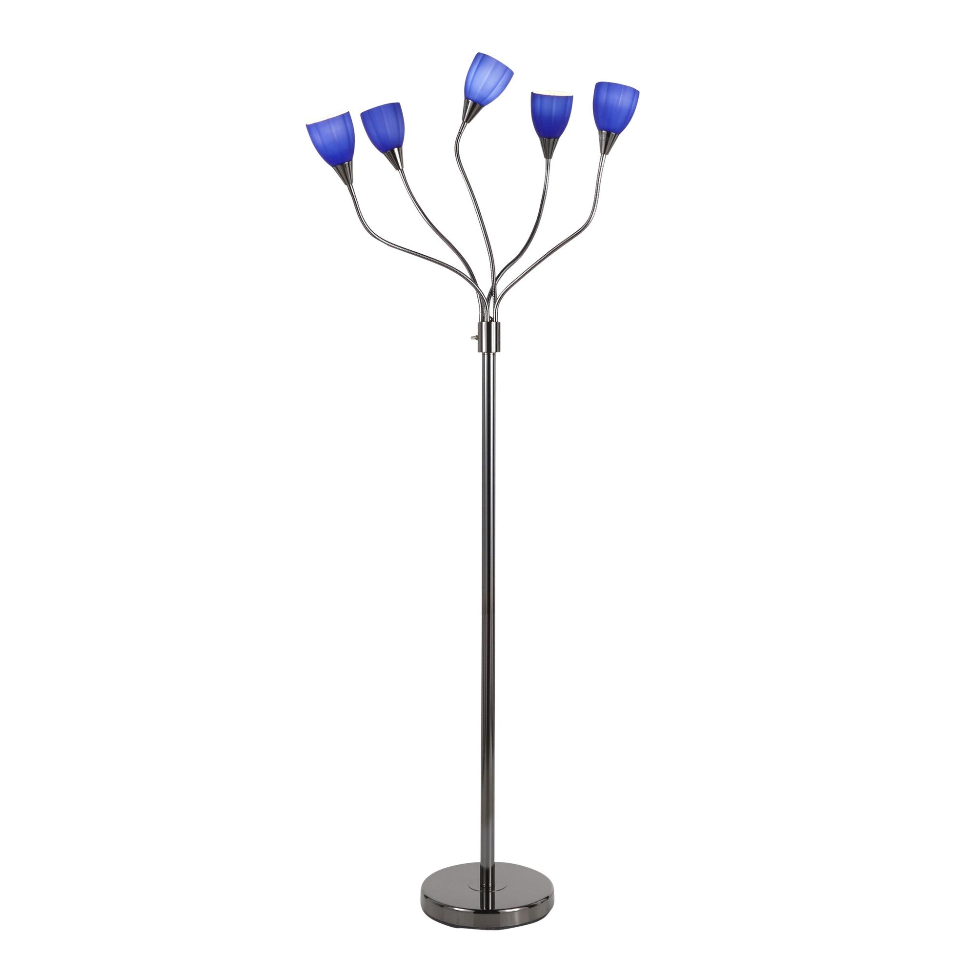 Medusa Floor Lamp - Black Chrome, Blue Glass