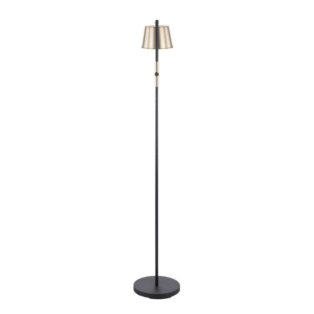 Metric Floor Lamp - Black Metal, Antique Brass