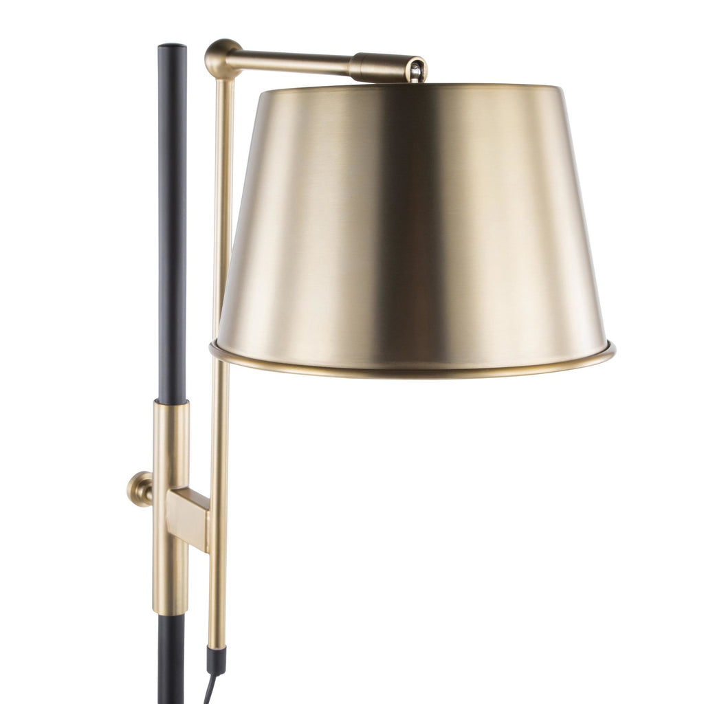 Metric Floor Lamp - Black Metal, Antique Brass