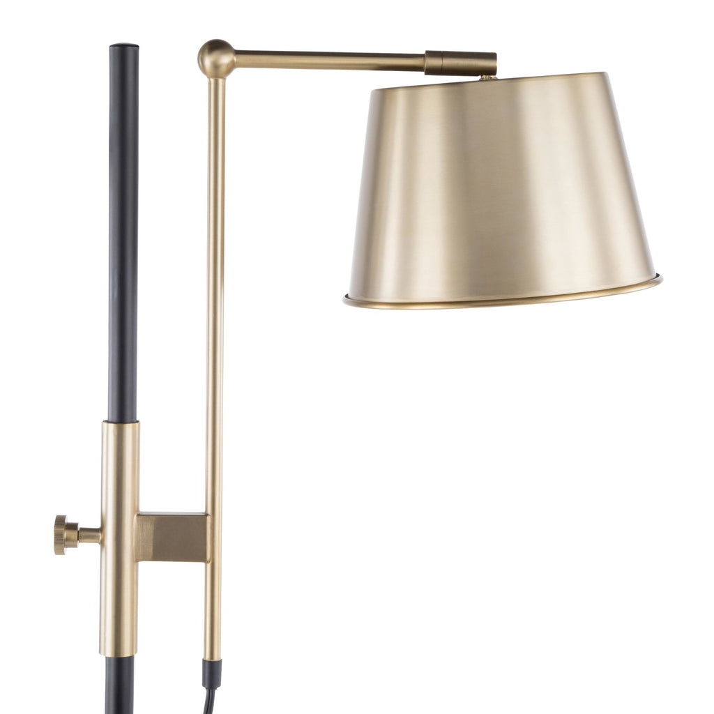 Metric Floor Lamp - Black Metal, Antique Brass