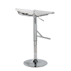 Mirage Ale Adjustable Barstool - Chrome, White Mesh