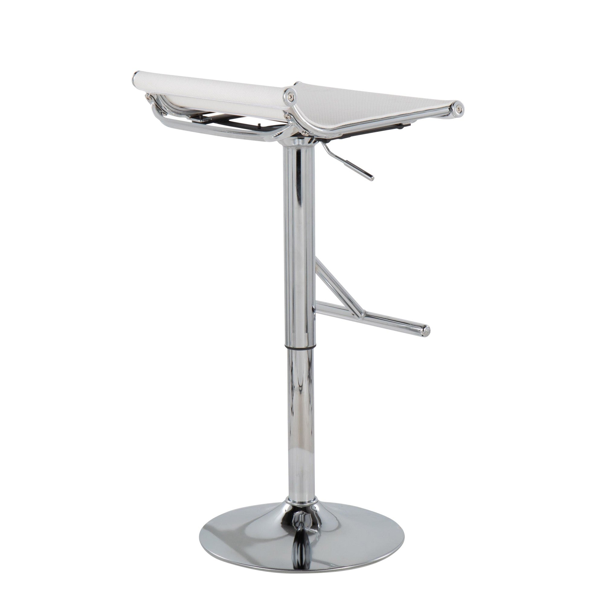 Mirage Ale Adjustable Barstool - Chrome, White Mesh