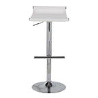 Mirage Ale Adjustable Barstool - Chrome, White Mesh