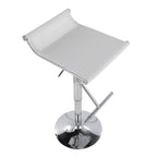 Mirage Ale Adjustable Barstool - Chrome, White Mesh