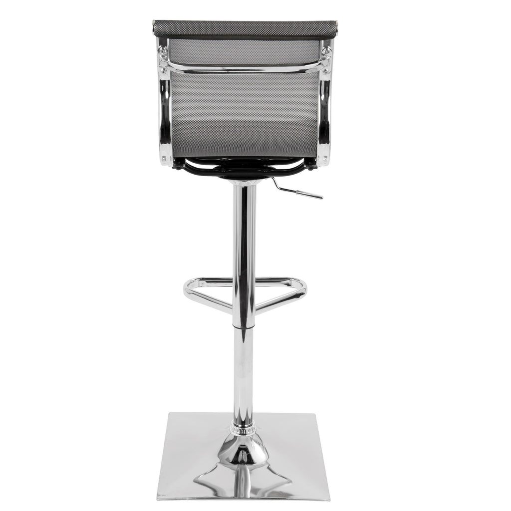 Mirage Adjustable Barstool - Chrome, Silver Mesh