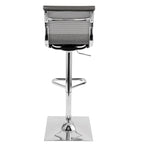 Mirage Adjustable Barstool - Chrome, Silver Mesh