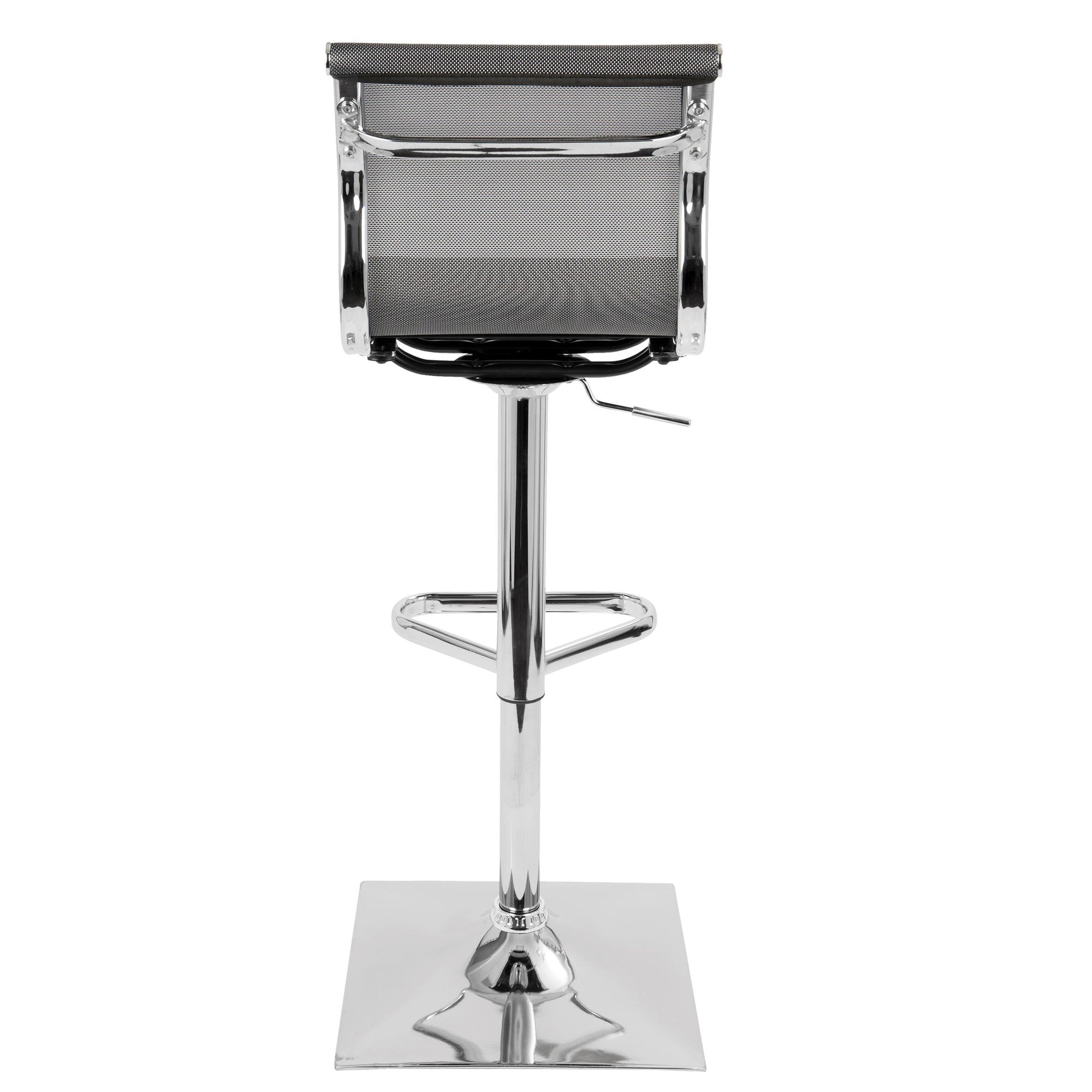 Mirage Adjustable Barstool - Chrome, Silver Mesh