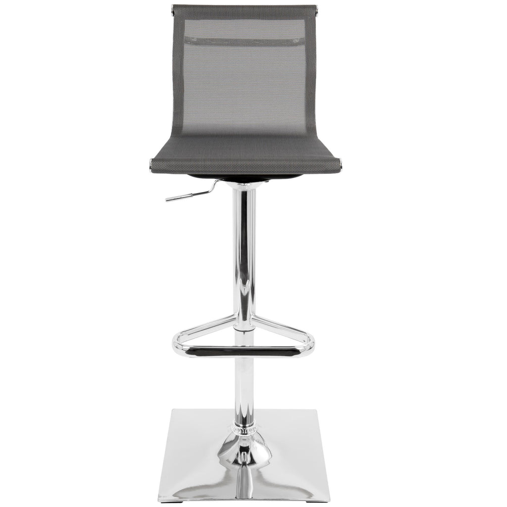 Mirage Adjustable Barstool - Chrome, Silver Mesh