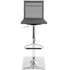 Mirage Adjustable Barstool - Chrome, Silver Mesh