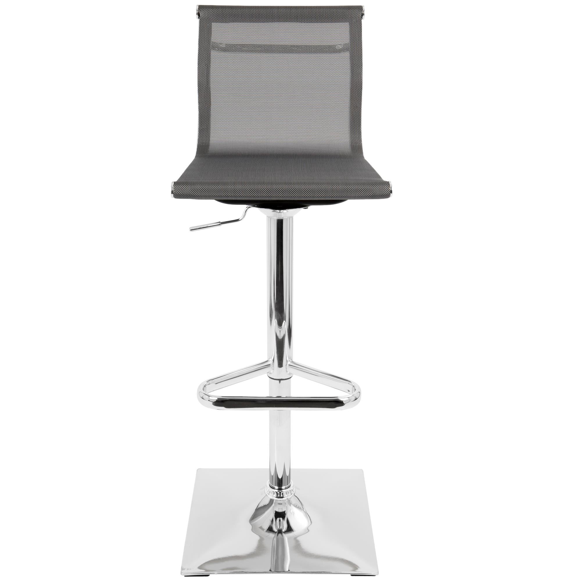 Mirage Adjustable Barstool - Chrome, Silver Mesh