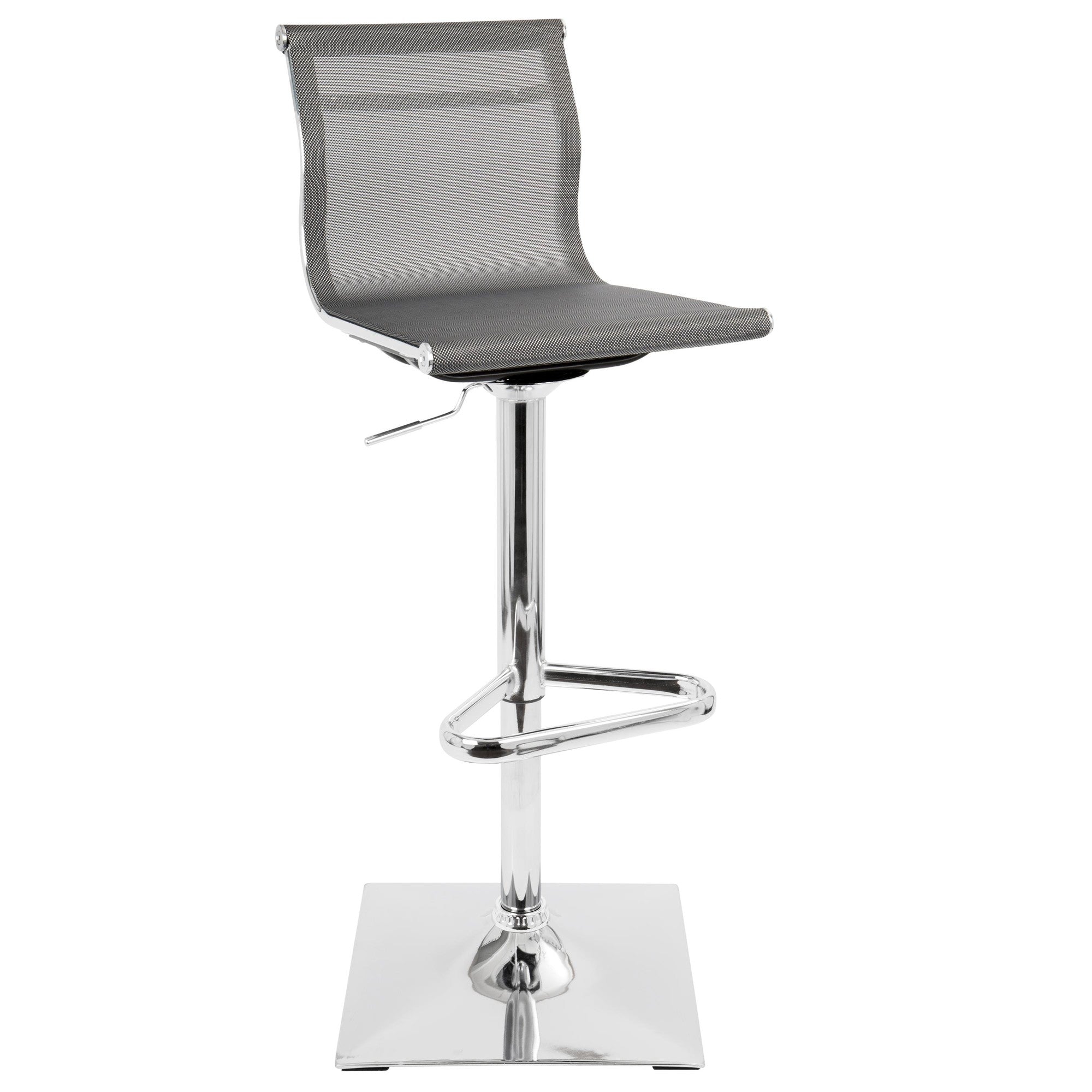 Mirage Adjustable Barstool - Chrome, Silver Mesh