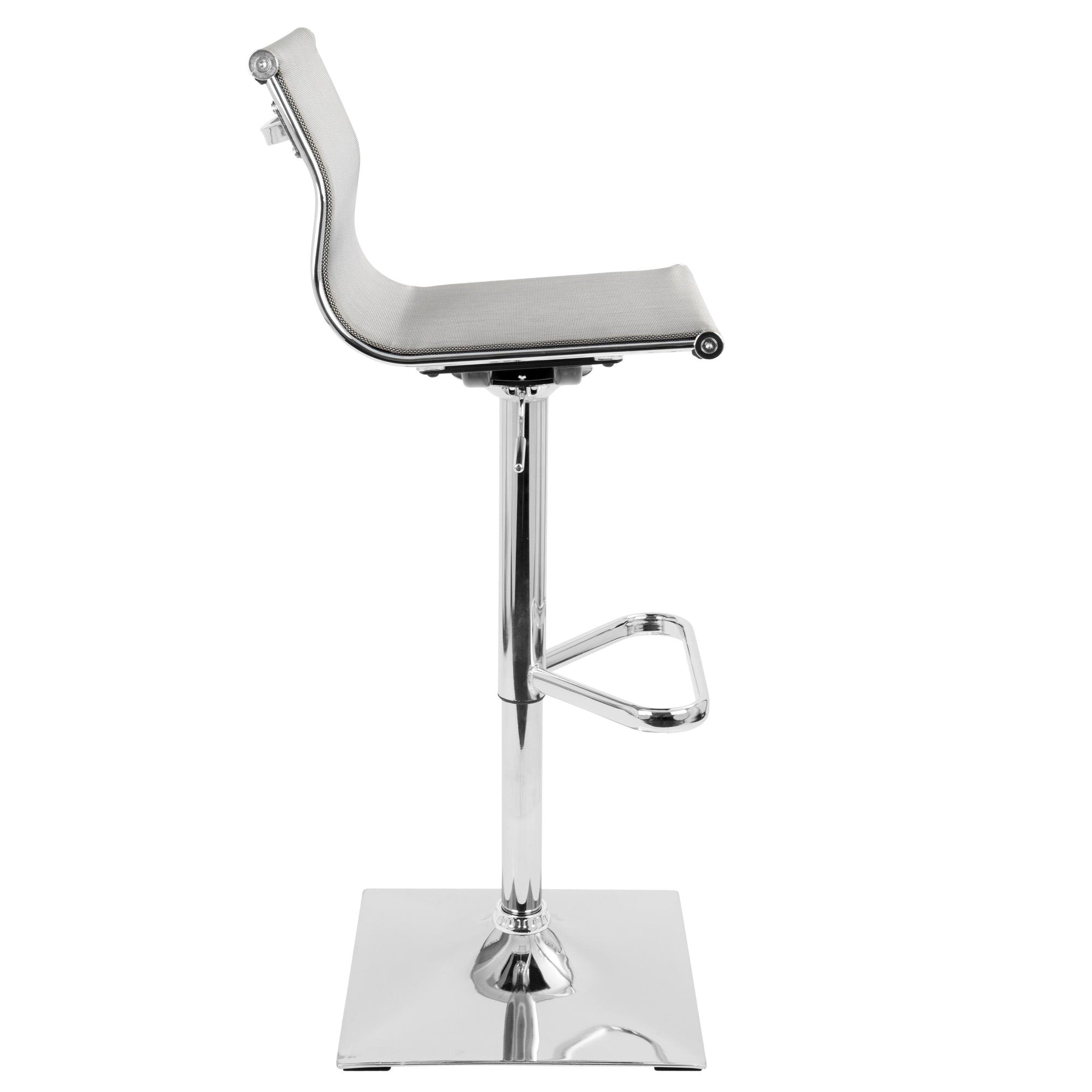 Mirage Adjustable Barstool - Chrome, Silver Mesh