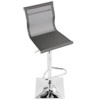Mirage Adjustable Barstool - Chrome, Silver Mesh