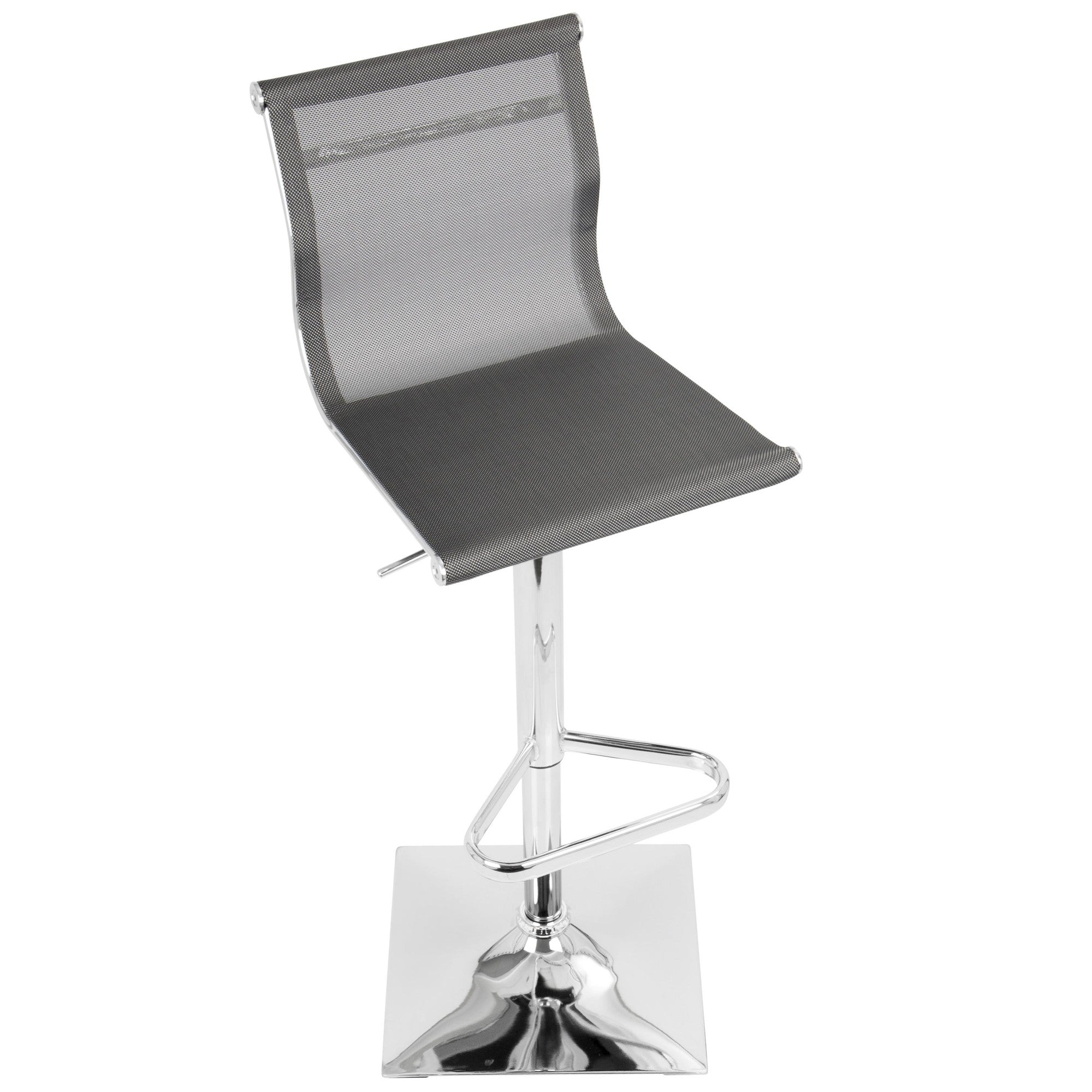Mirage Adjustable Barstool - Chrome, Silver Mesh