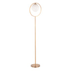 Moon Floor Lamp - Gold Metal, Frosted Glass