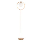 Moon Floor Lamp - Gold Metal, Frosted Glass