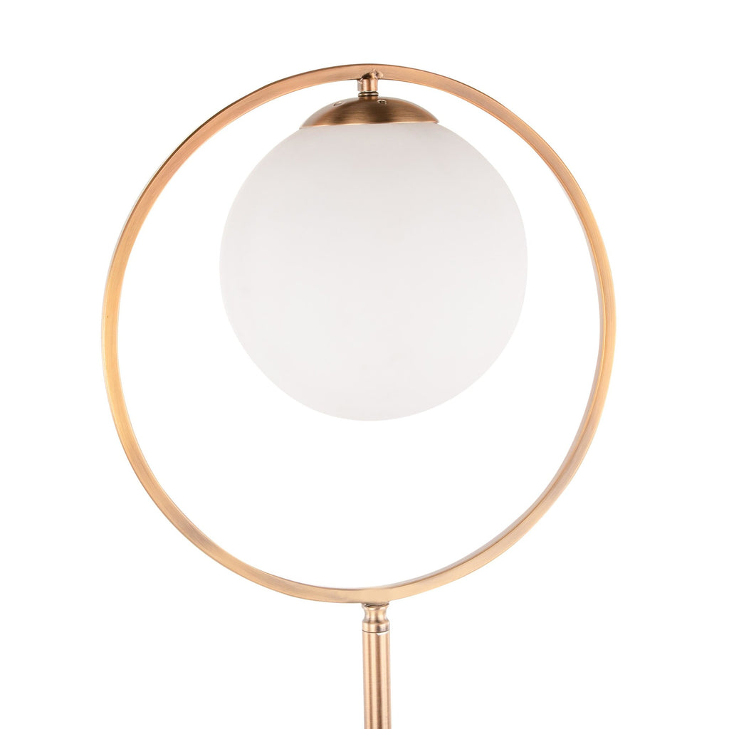 Moon Floor Lamp - Gold Metal, Frosted Glass