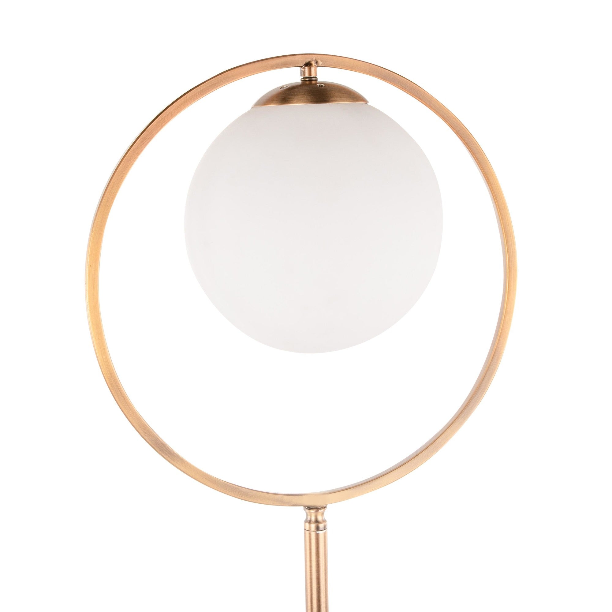 Moon Floor Lamp - Gold Metal, Frosted Glass