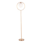 Moon Floor Lamp - Gold Metal, Frosted Glass