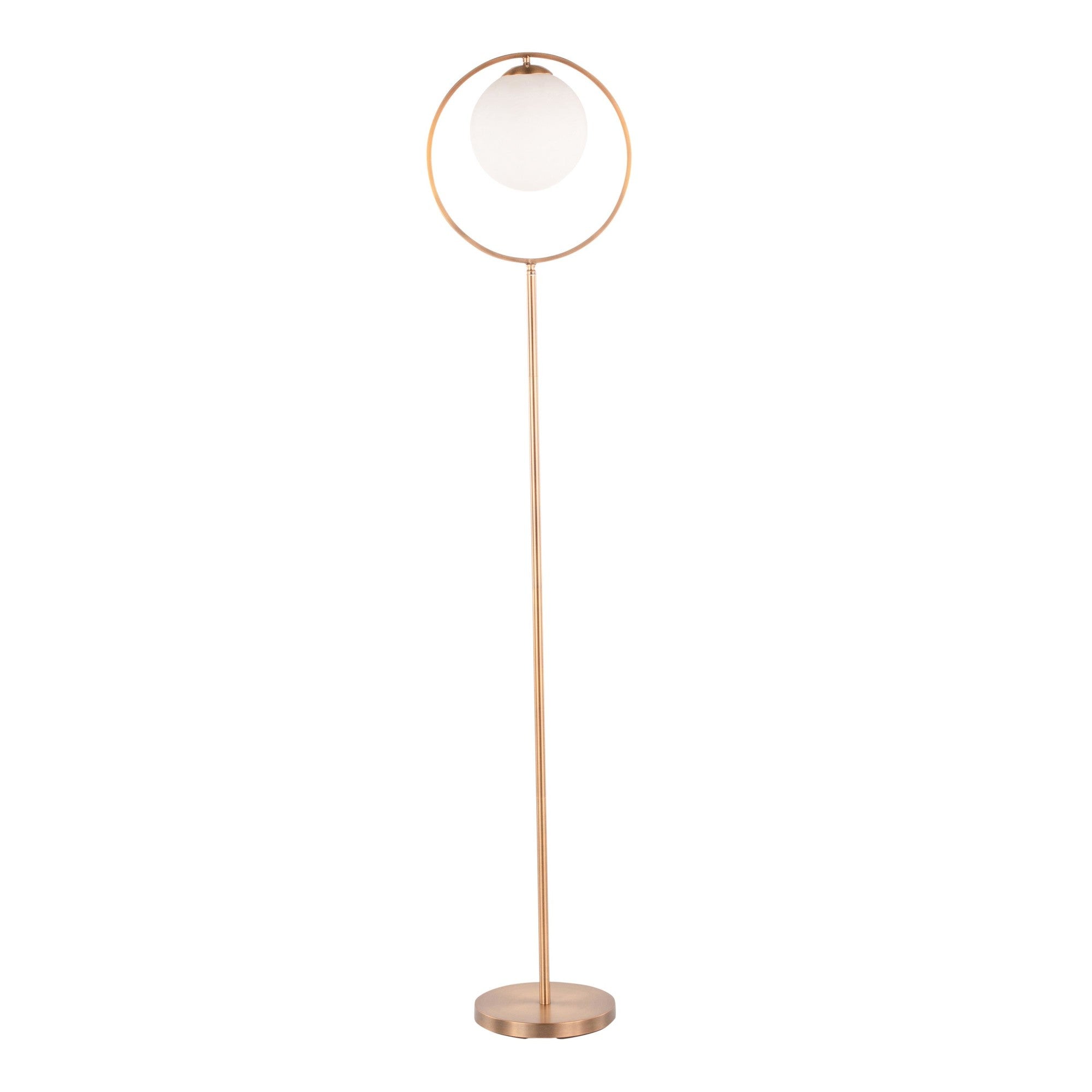 Moon Floor Lamp - Gold Metal, Frosted Glass
