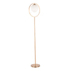 Moon Floor Lamp - Gold Metal, Frosted Glass