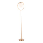 Moon Floor Lamp - Gold Metal, Frosted Glass