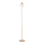 Moon Floor Lamp - Gold Metal, Frosted Glass