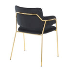 Napoli Chair - Set of 2 - Gold Metal, Black Velvet