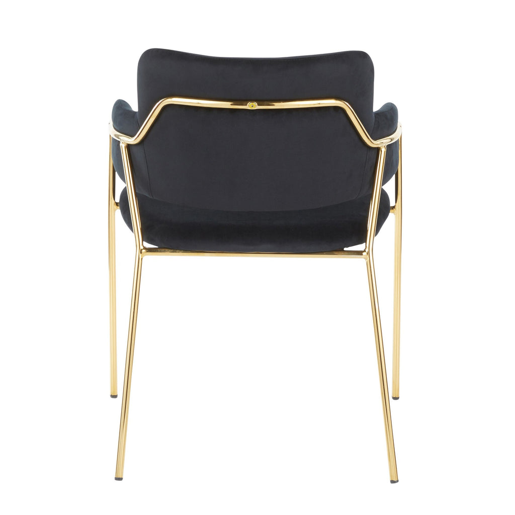 Napoli Chair - Set of 2 - Gold Metal, Black Velvet