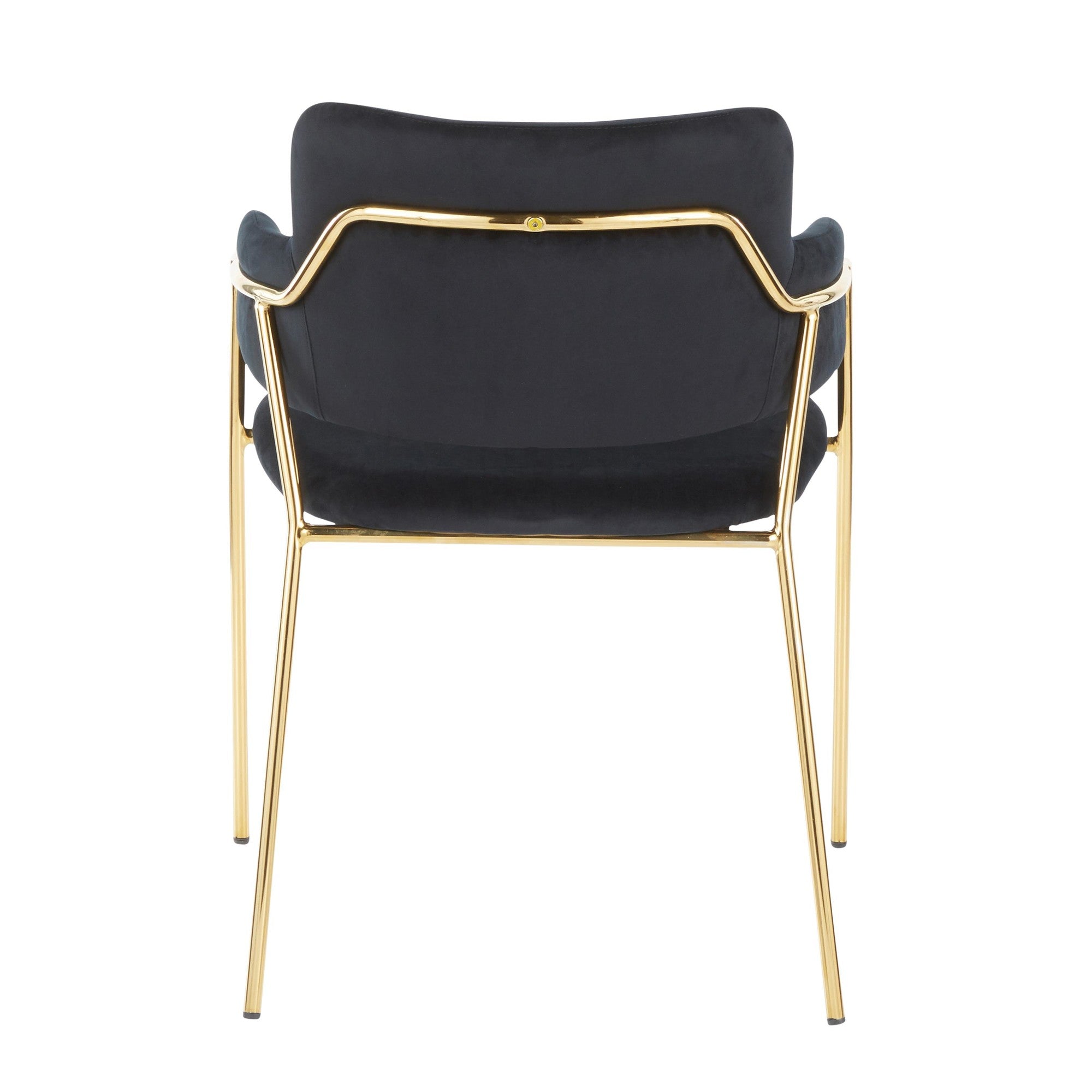 Napoli Chair - Set of 2 - Gold Metal, Black Velvet