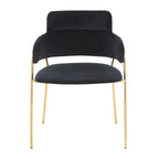 Napoli Chair - Set of 2 - Gold Metal, Black Velvet