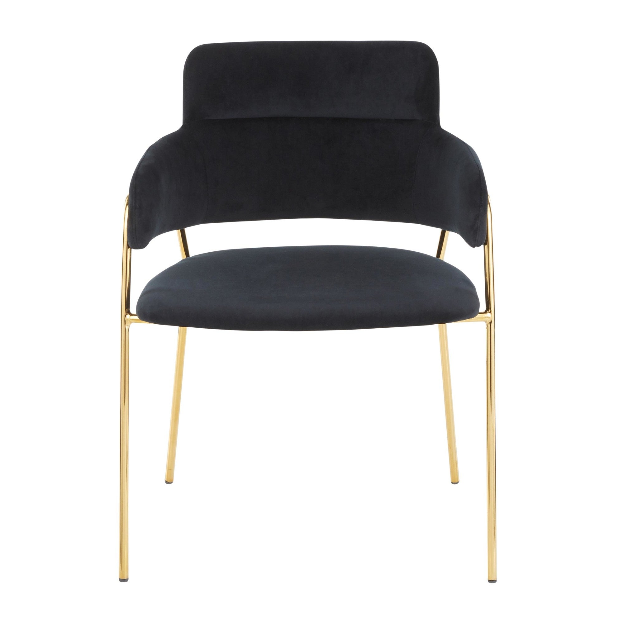 Napoli Chair - Set of 2 - Gold Metal, Black Velvet