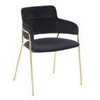 Napoli Chair - Set of 2 - Gold Metal, Black Velvet