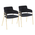 Napoli Chair - Set of 2 - Gold Metal, Black Velvet