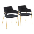 Napoli Chair - Set of 2 - Gold Metal, Black Velvet