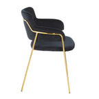 Napoli Chair - Set of 2 - Gold Metal, Black Velvet