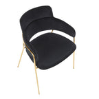 Napoli Chair - Set of 2 - Gold Metal, Black Velvet