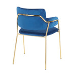 Napoli Chair - Set of 2 - Gold Metal, Blue Velvet