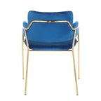 Napoli Chair - Set of 2 - Gold Metal, Blue Velvet