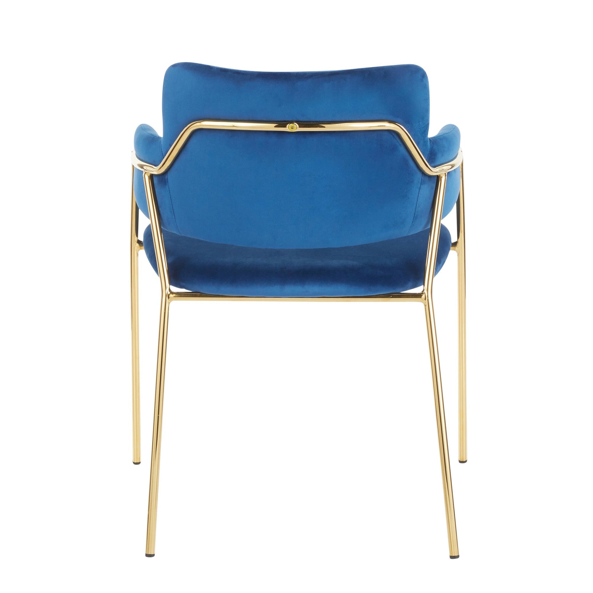 Napoli Chair - Set of 2 - Gold Metal, Blue Velvet