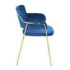 Napoli Chair - Set of 2 - Gold Metal, Blue Velvet