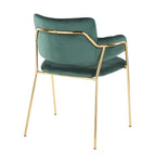 Napoli Chair - Set of 2 - Gold Metal, Emerald Green Velvet