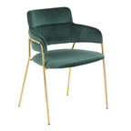 Napoli Chair - Set of 2 - Gold Metal, Emerald Green Velvet