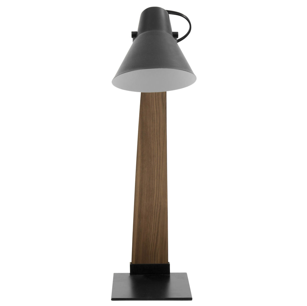 Noah Table Lamp - Black Metal, Walnut Wood
