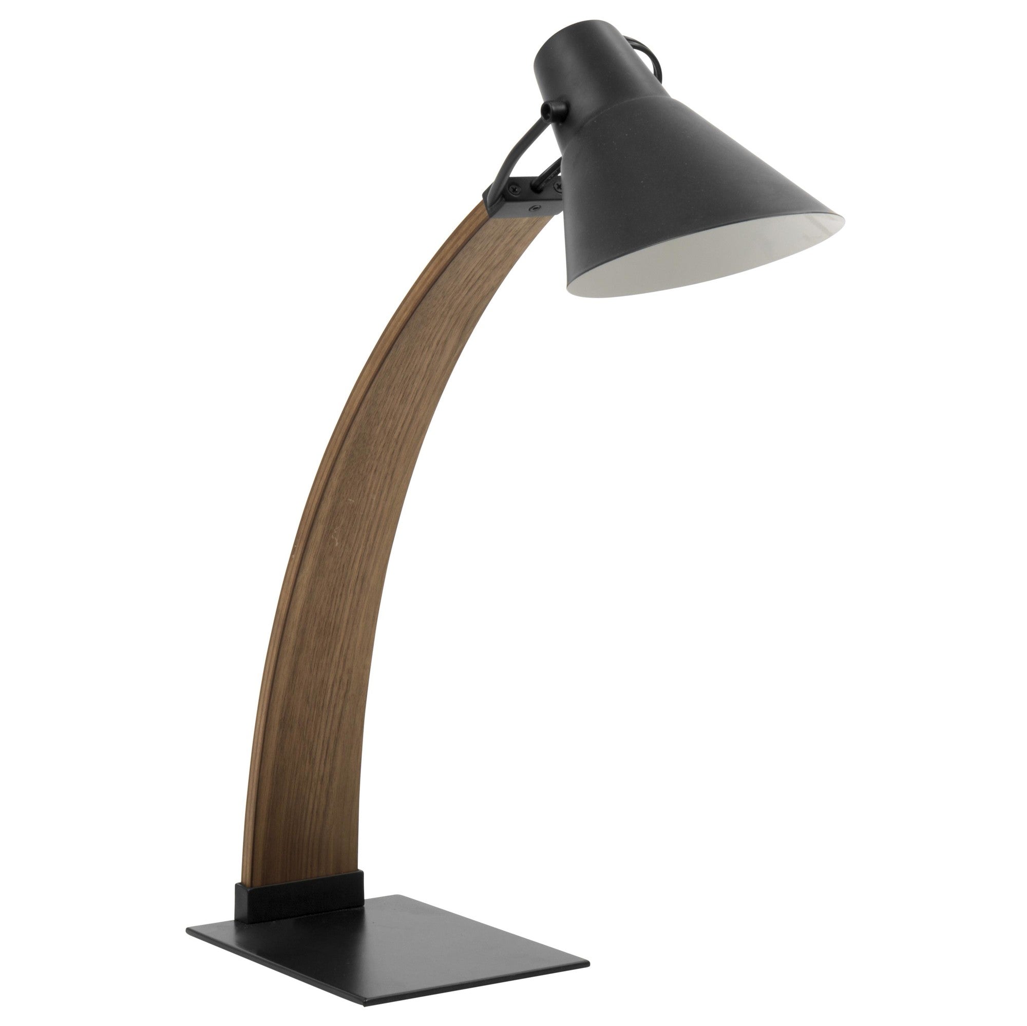 Noah Table Lamp - Black Metal, Walnut Wood