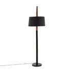 Noah Floor Lamp - Black Marble, Walnut Wood, Black Linen